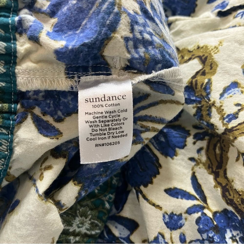 Sundance Cropped Leia Pants Floral Blue Relaxed Lounge Bohemian Peacock size SP - Picture 12 of 12